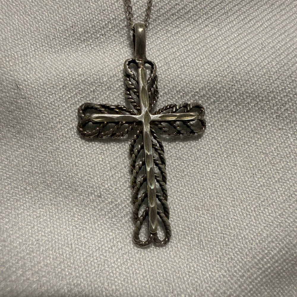 Silver Cross Pendant Necklace